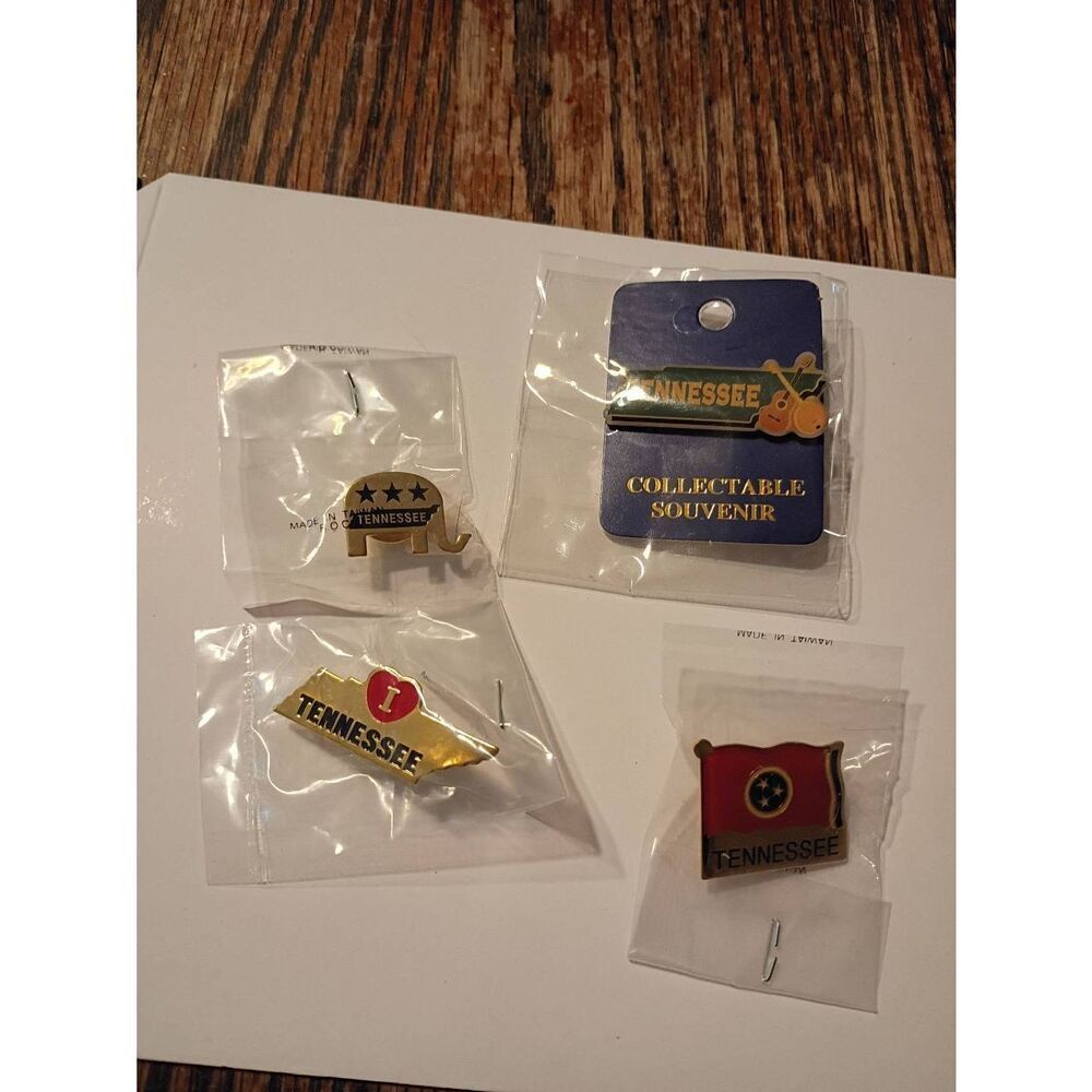 Tennessee State Pin Lot Enamel Hat Lapel Pins Souvenir Set 4pc NEW